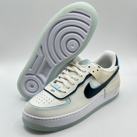 Women's Nike Air Force1 Shadow Sail-Armory Navy-Glacier Blue DZ1847-107 Sz 11 - Picture 6 of 12
